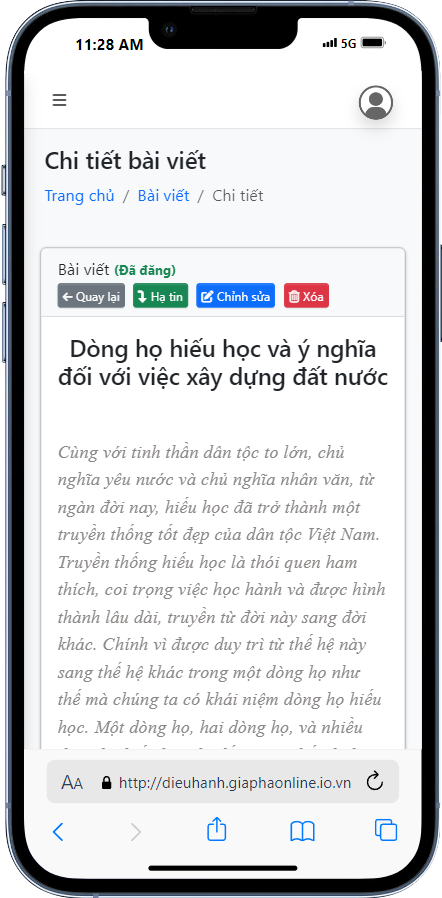 Chức năng bài viết - trang admin